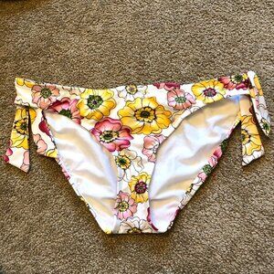 NEW NWOT JAG JEANS Yellow Pink White Tropical Floral Y2K 00s Bikini BOTTOM XL